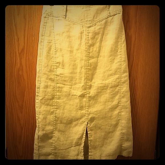 High Waist 'Safari' Linen Pencil Skirt - Picture 5 of 5